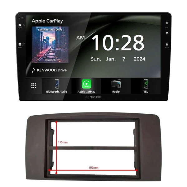 Kenwood DMX80AXS 9" Trapezoid Head Unit Bundle for Universal Double ISO Fascia Kit