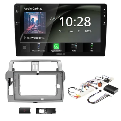 Kenwood DMX80AXS 9" Trapezoid Head Unit Upgrade Bundle to Suit Toyota Prado 2013–2017 Factory OEM Amplified Models Only