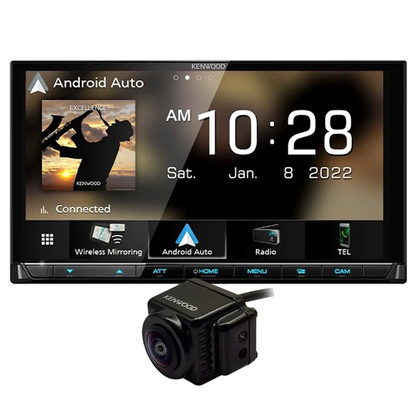 Kenwood DMX9021S Head Unit + CMOS-150HD Full HD Reverse Camera Bundle Wireless & Wired Apple CarPlay, Android Auto