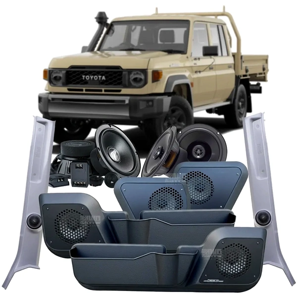 Premium Pods + Speakers Audio Upgrade Kit Fits Toyota LandCruiser 79 Series Dual Cab 2012-2022