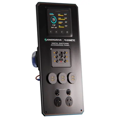 Enerdrive Garmin Digital Switching Panel W175 x H365mm with GPO (12v Sockets & Simarine Cutouts) DSAP-V4S