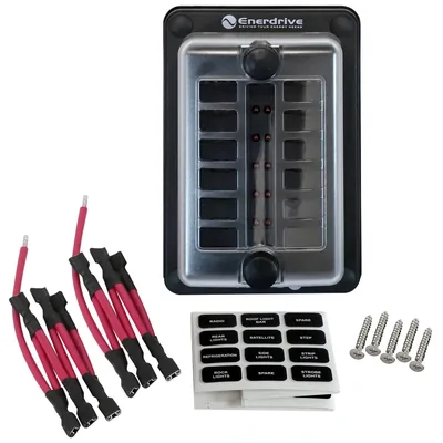 Enerdrive Fuse Block Panel Mount 12 In 12 Out EA-FB-04