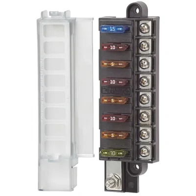 Enerdrive Fuse Block 8 Way Positive with Cover & Label Kit EA-FB-10