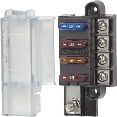 Enerdrive Fuse Block 4 Way Positive with Cover & Label Kit EA-FB-11