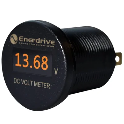 Enerdrive Round OLED DC Voltmeter 8-60V DC IP66 EA-OLED-VOLT