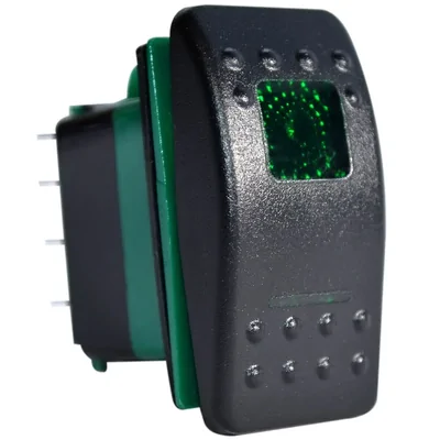 Enerdrive Rocker SW ON-OFF-(ON) DPDT 7PIN GREEN EA-RS-05