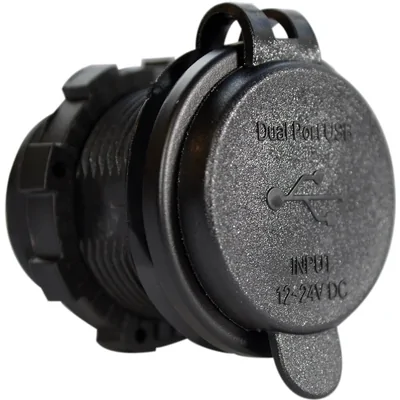 Enerdrive Round USB 4.8A USB - GREEN LED 12/24V EA-USB-02