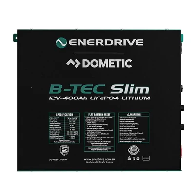 Enerdrive B-TEC 400amp / 12v LiFePO4 BT Slim Metal Case Battery EPL-400BTM-12V