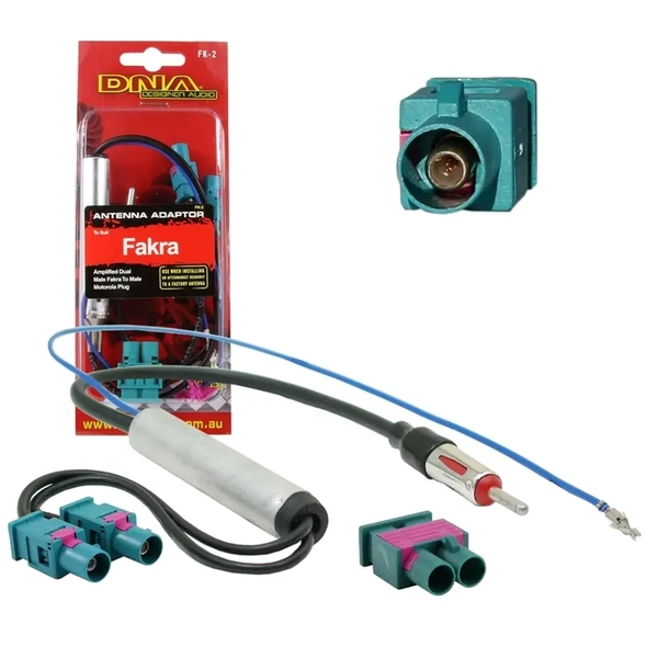 DNA Audio FK-2 Dual Male Fakra plugs To Male Standard Motorola Antenna Plug With Amplifier