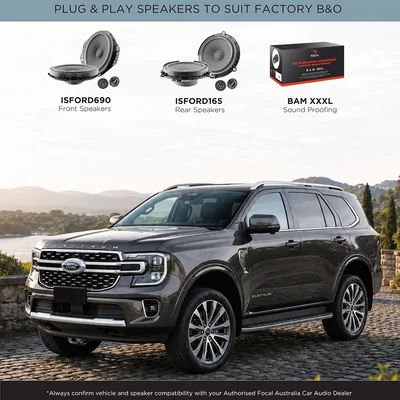 Focal Plug & Play Speaker Upgrade with Soundproofing Fits Ford Everest (Factory B&O) 8.0 Pack