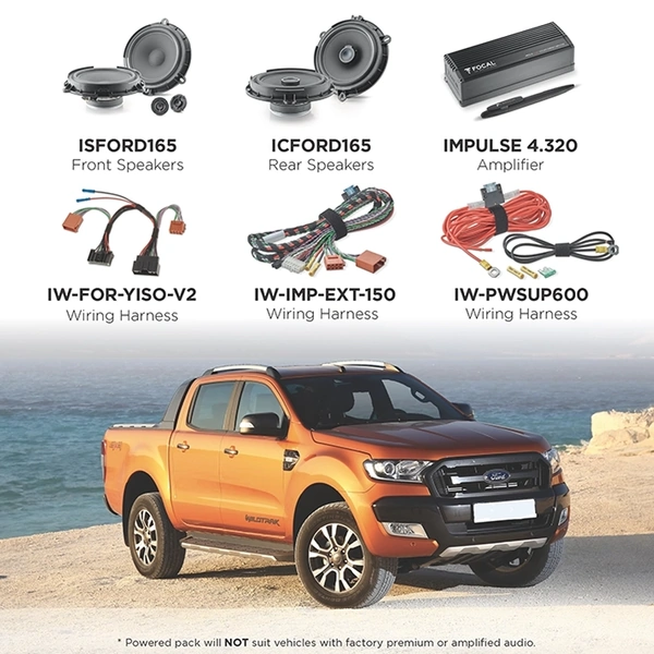 Focal Amplifier & Speakers Power Pack Fits Ford Ranger PX/1/2/3 6.0 Pack