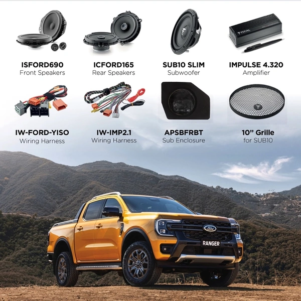 Focal Amplifier & Speakers Power Pack Fits Ford Ranger Next Gen 6.1 Pack