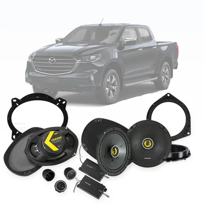 Mazda BT-50 TF Kicker 6x9-Inch Front and 6.5-Inch Rear Speaker Upgrade Bundle 2020-Onwards