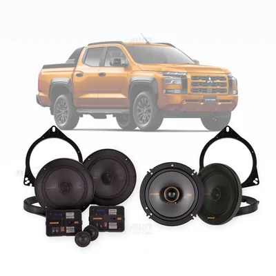 Mitsubishi Triton MV Kicker 6.5-Inch Front and Rear Speaker Upgrade Bundle 2024-Onwards
