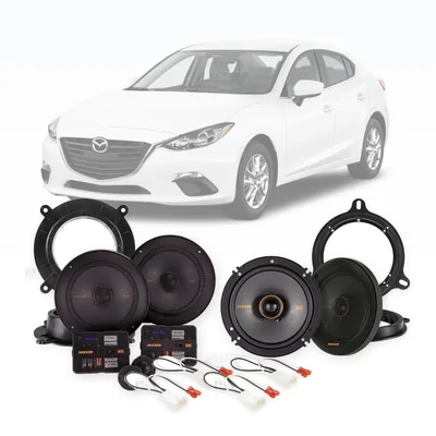 Mazda 3 Axela BM Kicker 6.5-Inch Front and Rear Speaker Upgrade Bundle 2013-2016