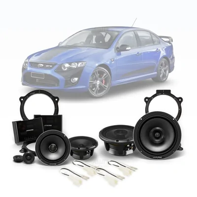 Ford Falcon FG Alpine 6.5-Inch Front and Rear Speaker Upgrade Bundle 2008-2011