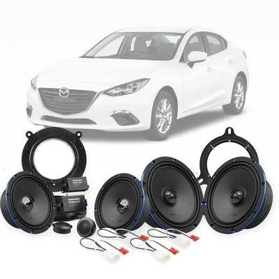 Mazda 3 Axela BM Audio Control 6.5-Inch Front and Rear Speaker Upgrade Bundle 2013-2016