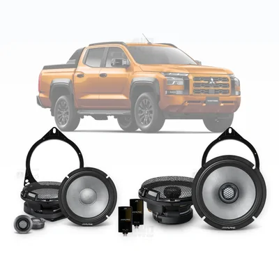 Mitsubishi Triton MV Alpine 6.5-Inch Front and Rear Speaker Upgrade Bundle 2024-Onwards