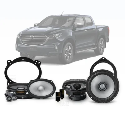 Mazda BT-50 TF Alpine 6x9-Inch Front and 6.5-Inch Rear Speaker Upgrade Bundle 2020-Onwards