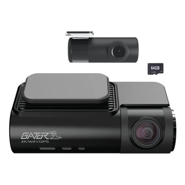 Gator G4KDVR50 2 Channel Dash Cam with Front: 4K UHD & Rear 1080p FHD camera & hard wire kit - 64GB