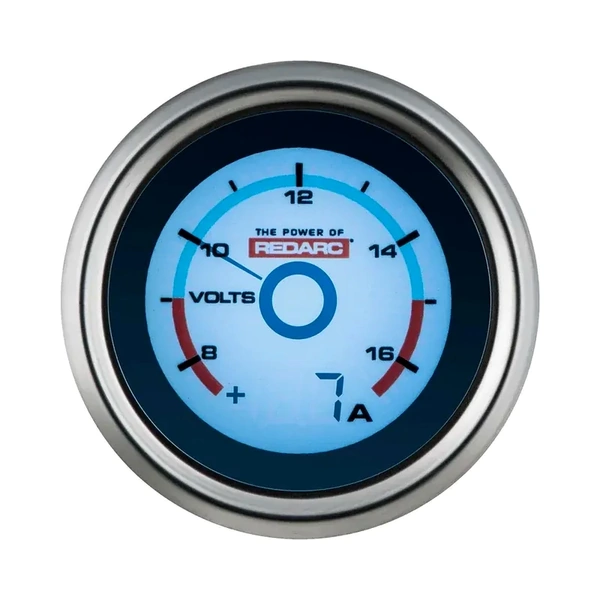 Redarc Single Voltage 52mm Gauge with optional current display G52-VA