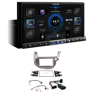 Alpine ILX-507A + Aerpro FP8075K - grey Head Unit Upgrade Kit Fits Honda Jazz (Fit) 2008-2013 GE