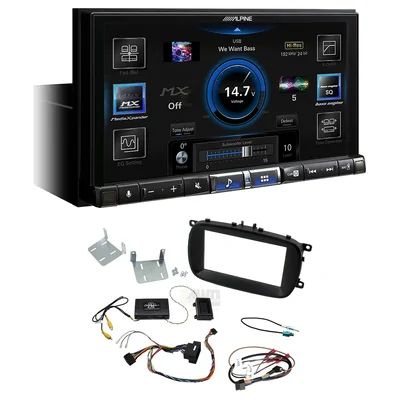 Alpine ILX-507A + Aerpro FP8125K - black Head Unit Upgrade Kit Fits Fiat 500X 2014-