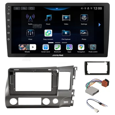 Alpine INE-AW409S + Aerpro AKHO8 Bundle 9" Trapezoid Head Unit with install kit to suit honda civic 2006-2011 without swc