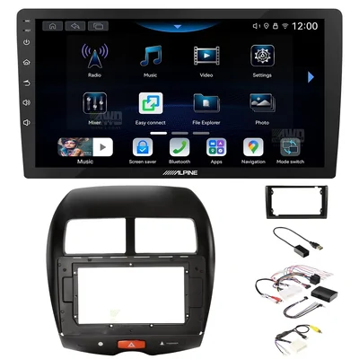 Alpine INE-AW409S + Aerpro AKMB15 Bundle 9 Inch Trapezoid Head Unit with install kit to suit 9/10 inch to suit mitsubishi asx rockford 2010-2013