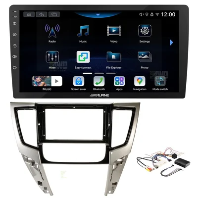 Alpine INE-AW409S + Aerpro AKMB30 Bundle 9 Inch Trapezoid Head Unit with install kit to suit mitsubishi triton 2019-2024