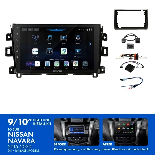 Alpine INE-AW409S + Aerpro AKNI12 Bundle 9" Trapezoid Head Unit with Install Kit Fits Nissan navara 2015-2020