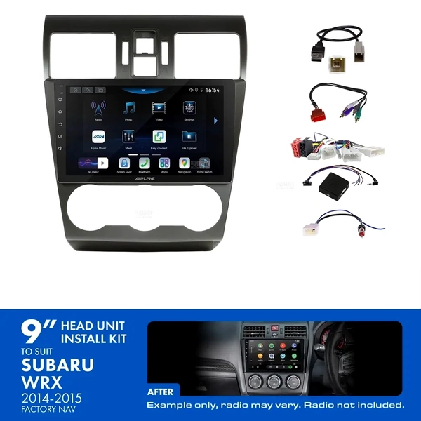 Alpine INE-AW409S + Aerpro AKSU13 Bundle 9" Trapezoid Head Unit with Install Kit Fits Subaru wrx 2014-2015