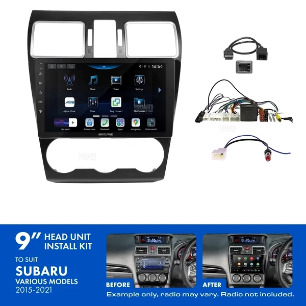 Alpine INE-AW409S + Aerpro AKSU4 Bundle 9" Trapezoid Head Unit with Install Kit Fits Subaru 2015-2021
