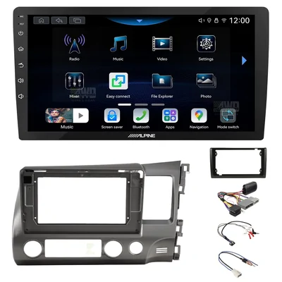 Alpine INE-AW409S + Aerpro AKTHO9 Bundle 9" Trapezoid Head Unit with install kit to suit honda civic 2006-2011 with swc