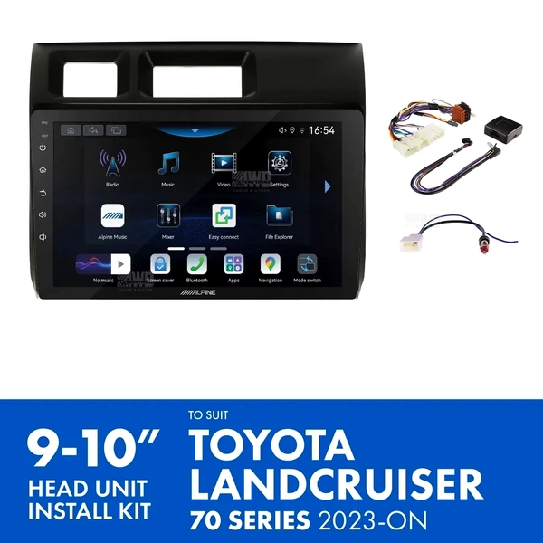 Alpine INE-AW409S + Aerpro AKTO35 Bundle 9" Trapezoid Head Unit with Install Kit Fits Toyota landcruiser 70 series 2023-on