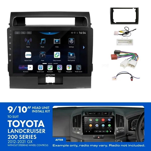 Alpine INE-AW409S + Aerpro AKTO42 Bundle 9" Trapezoid Head Unit with Install Kit Fits Toyota landcruiser 200 series