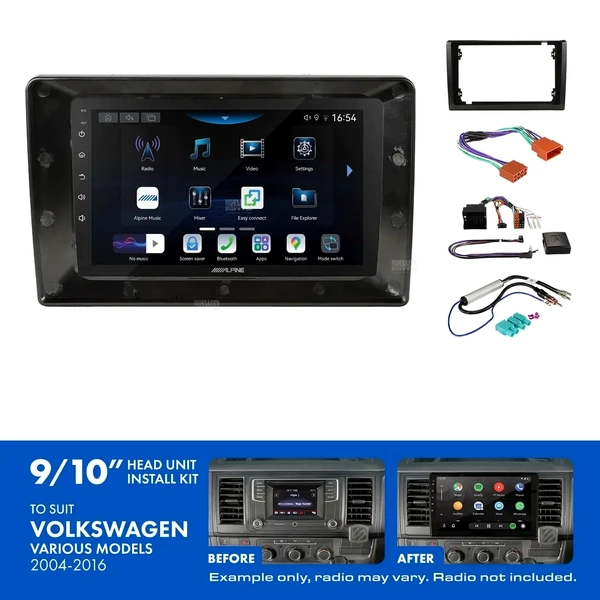 Alpine INE-AW409S + Aerpro AKVW2 Bundle 9" Trapezoid Head Unit with Install Kit Fits vw various 2005-2016