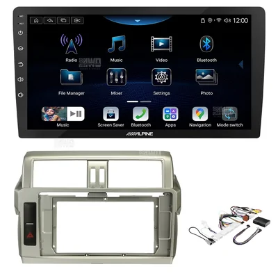 Alpine INE-AX809-10 + Aerpro AKTO36 Bundle 10-Inch Trapezoid Head Unit with install kit to suit toyota prado 2014-2017