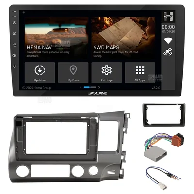 Alpine INE-AX809-H + Aerpro AKHO8 Bundle 9" Trapezoid Head Unit with install kit to suit honda civic 2006-2011 without swc