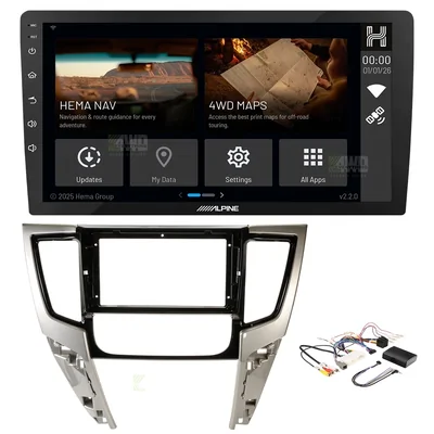 Alpine INE-AX809-H + Aerpro AKMB30 Bundle 9 Inch Trapezoid Head Unit with install kit to suit mitsubishi triton 2019-2024