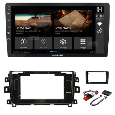 Alpine INE-AX809-H + Aerpro AKNI2 Bundle 9" Trapezoid Head Unit with install kit to suit nissan navara 2015-2019 non-nav