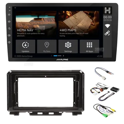 Alpine INE-AX809-H + Aerpro AKSZ7 Bundle 9" Trapezoid Head Unit with install kit to suit suzuki jimny 2018-