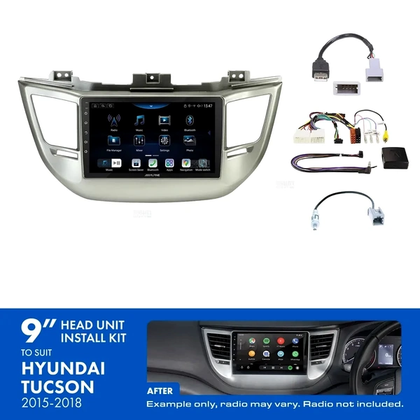 Alpine INE-AX809 + Aerpro AKHY11 Bundle 9" Trapezoid Head Unit with Install Kit to suit Hyundai tucson 2015-2018