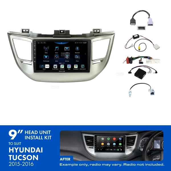 Alpine INE-AX809 + Aerpro AKHY18 Bundle 9" Trapezoid Head Unit with Install Kit to suit Hyundai tucson 2016-2017