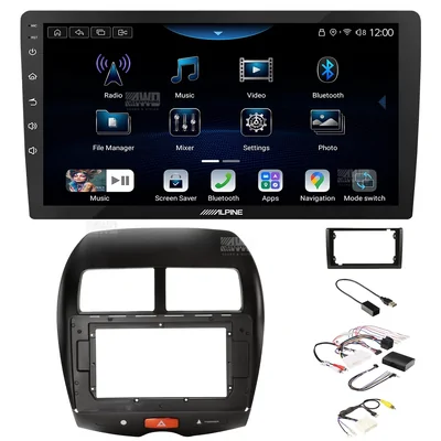 Alpine INE-AX809 + Aerpro AKMB15 Bundle 9 Inch Trapezoid Head Unit with install kit to suit 9/10 inch to suit mitsubishi asx rockford 2010-2013