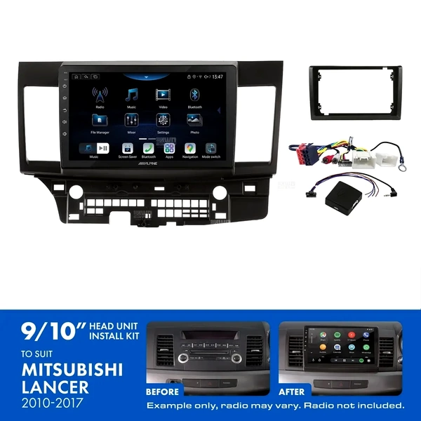 Alpine INE-AX809 + Aerpro AKMB5 Bundle 9" Trapezoid Head Unit with Install Kit to suit Mitsubishi lancer 2010-2017