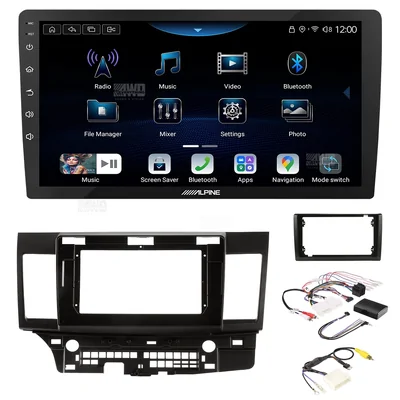 Alpine INE-AX809 + Aerpro AKMB6 Bundle 9" Trapezoid Head Unit with install kit to suit mitsubishi lancer 2007-2013