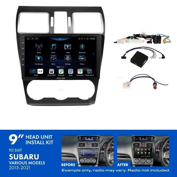 Alpine INE-AX809 + Aerpro AKSU3 Bundle 9" Trapezoid Head Unit with Install Kit to suit Subaru 2015-2021