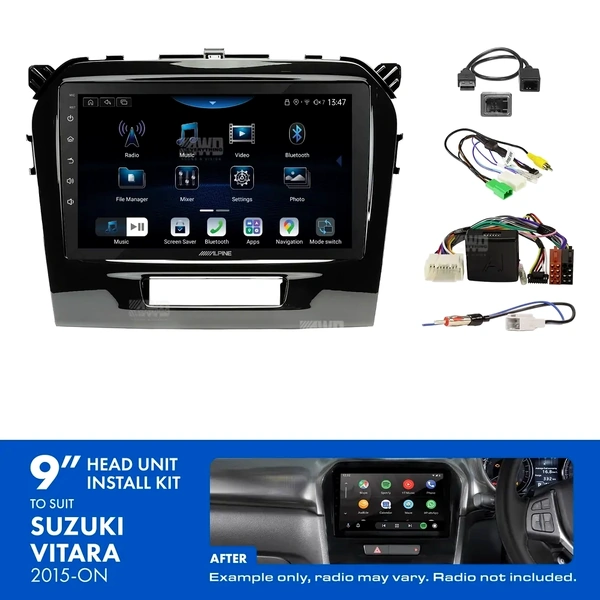 Alpine INE-AX809 + Aerpro AKSZ5 Bundle 9" Trapezoid Head Unit with Install Kit to suit Suzuki vitara 2015-