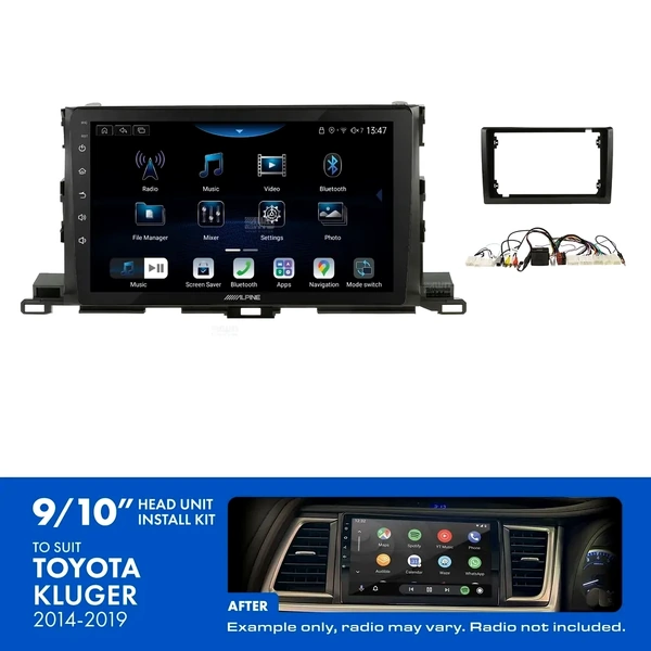 Alpine INE-AX809 + Aerpro AKTO37 Bundle 9" Trapezoid Head Unit with Install Kit to suit Toyota kluger 2014-2019